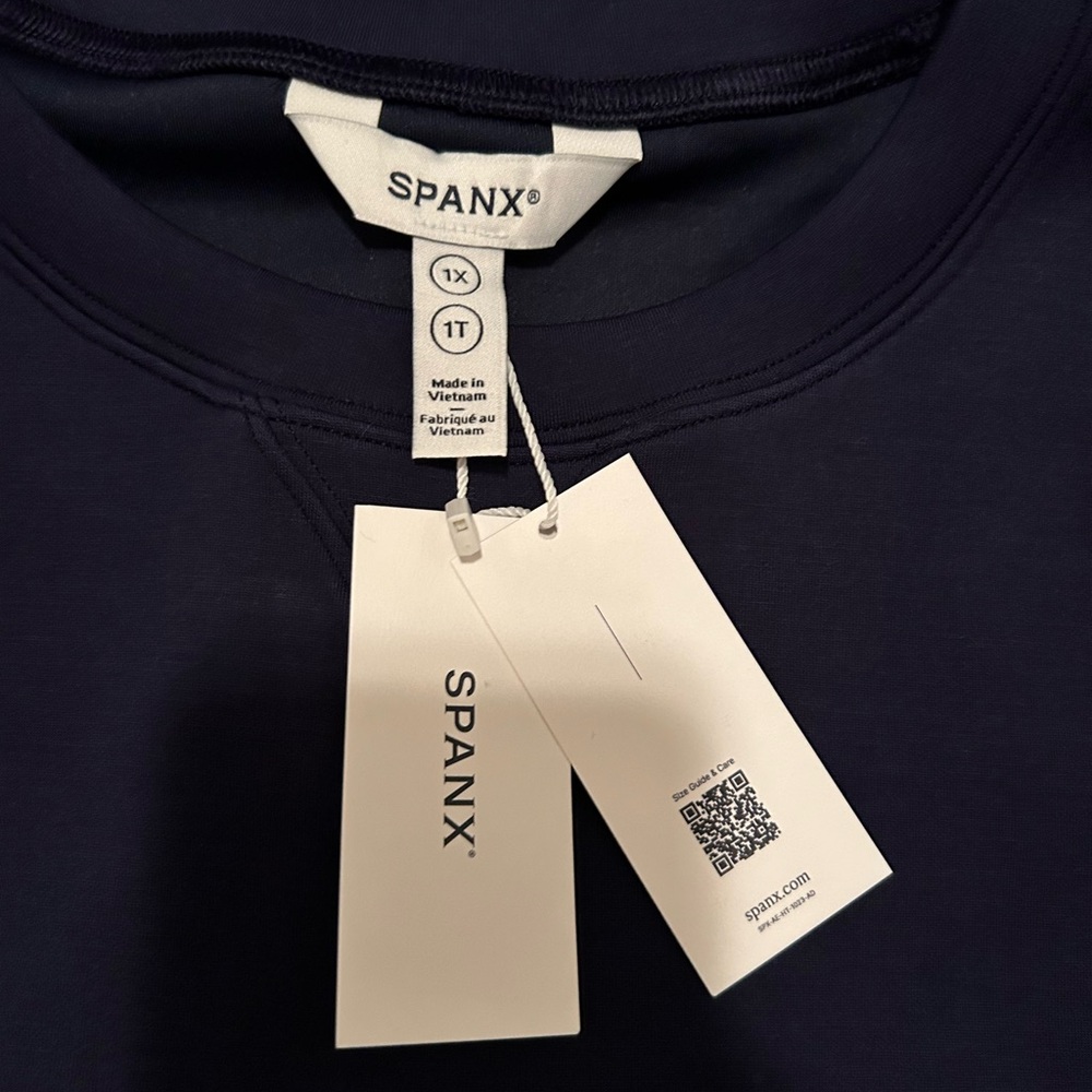 NWT SPANX AirEssentials® Crewneck in Navy Blue Size 1X - Picture 5 of 5